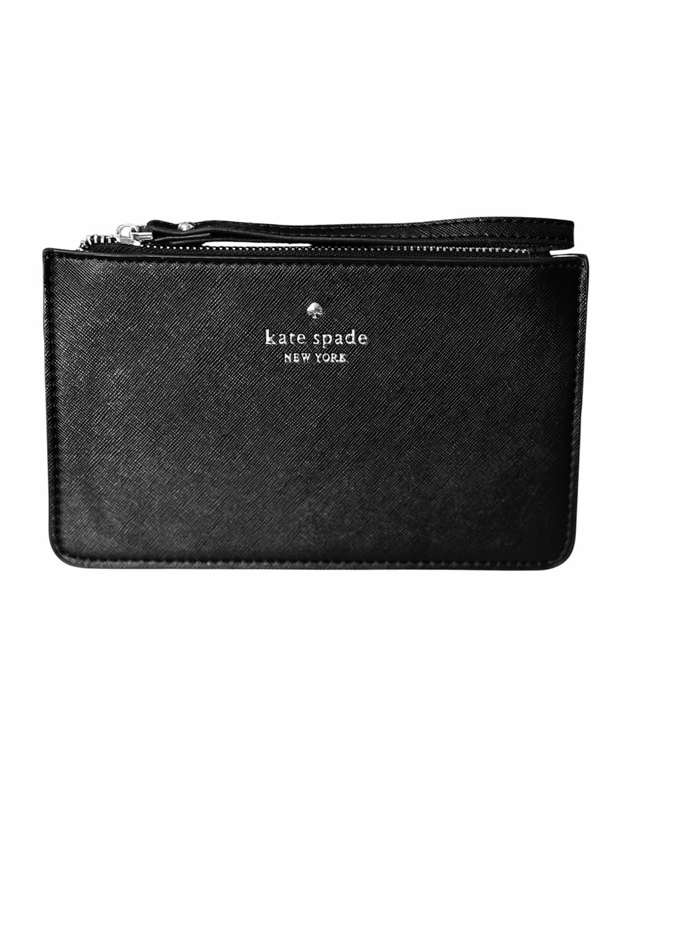 kate spade black wristlet pouch with logo